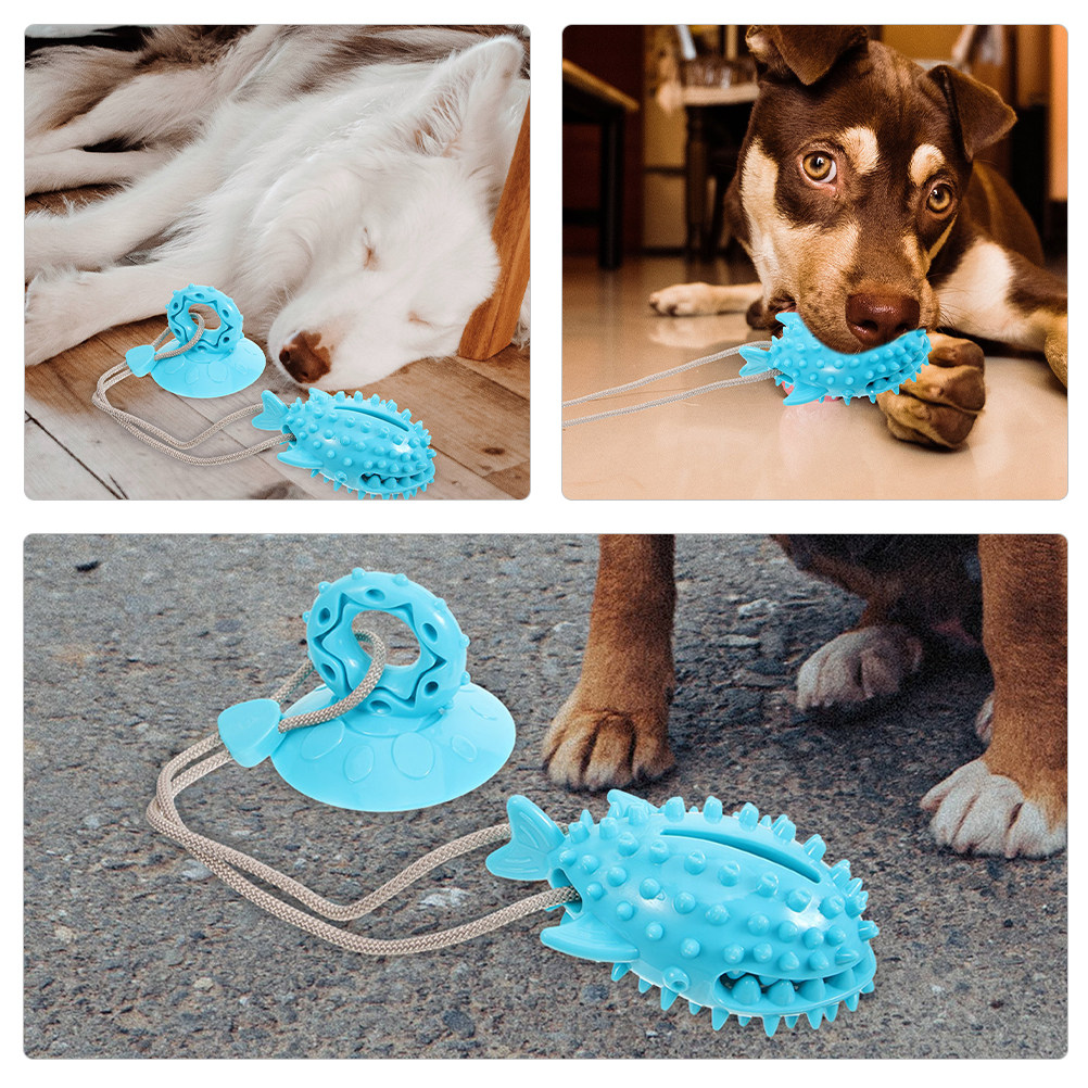 Suction Cup Dog Tug Toy - 2Pcs Suction Cup Dog Interactive Tug