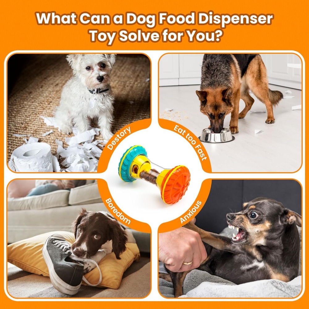 Quiet Rolling Treat Dispensing - Rubber Treat Dispensing Dog Toy review and price