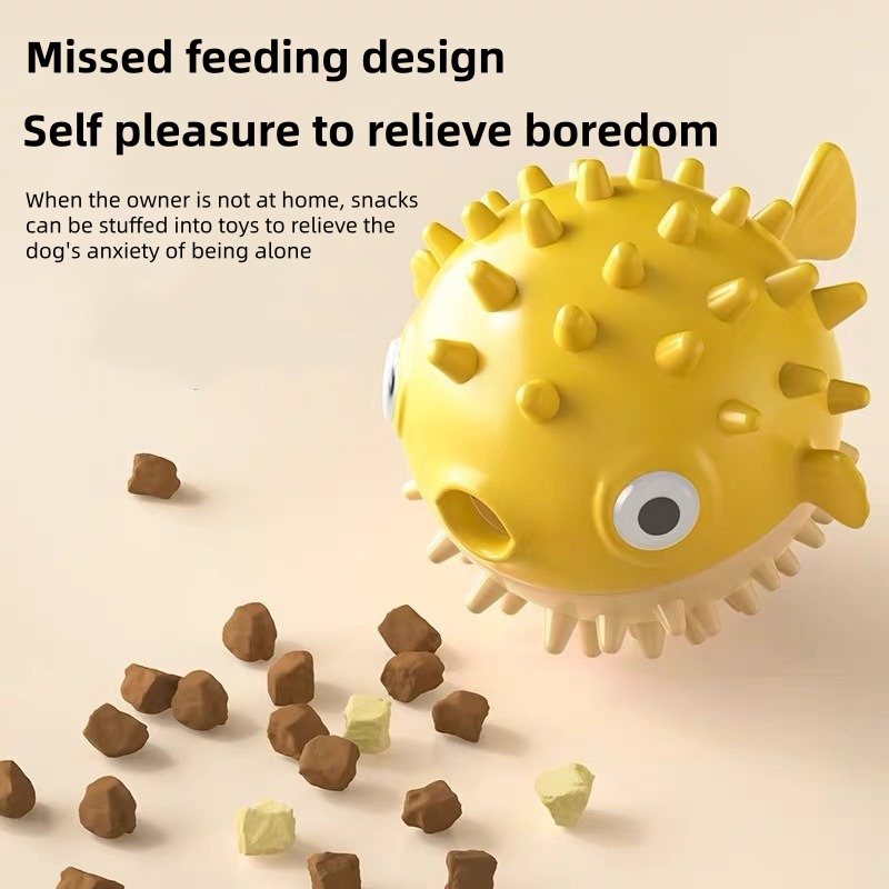 Interactive Bouncing Fish Trea - Rubber Treat Dispensing Dog Toy review and price