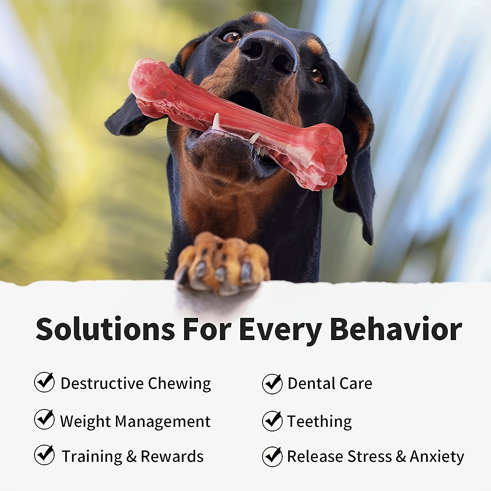 Silicone Dog Bite Toy, Natural - Indestructible Dog Chew Toy review and price