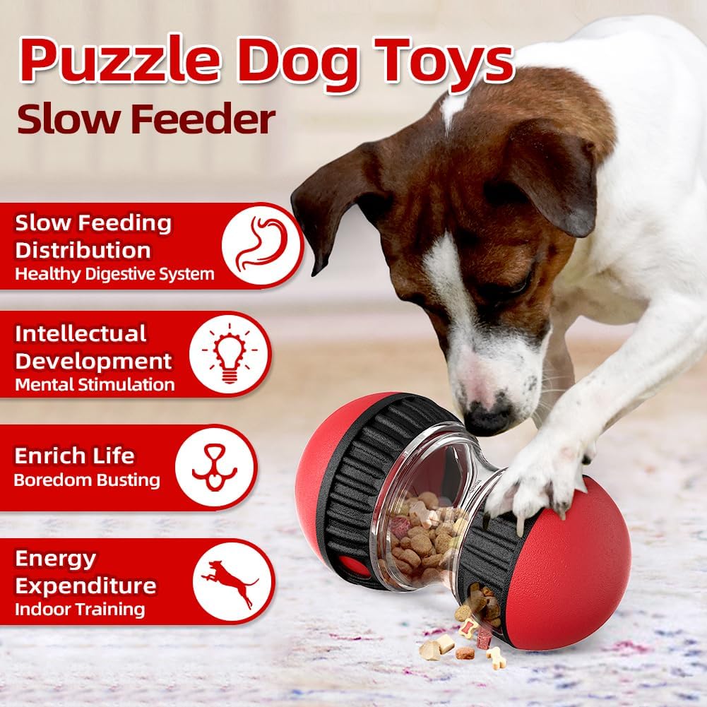 Dog Toys & Adjustable Slow Fee - Dog Puzzle Feeder Toy review and price