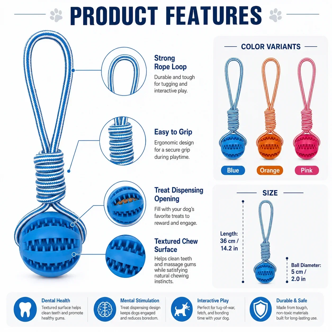 Leaky Rubber Dog Ball Toy, Int - Rubber Treat Dispensing Dog Toy review and price
