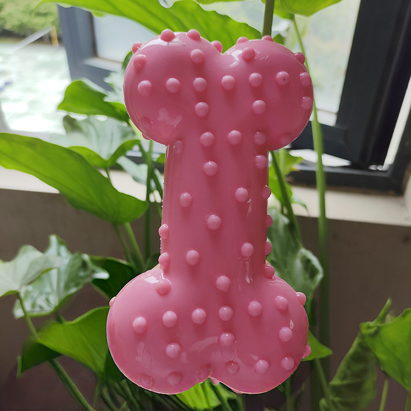 Dog Toy Rubber Sound Making Ch - Teeth Cleaning Dog Chew Bone review and price