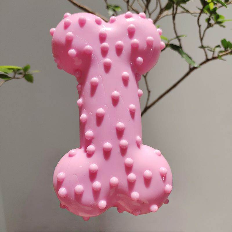 Dog Toy Rubber Sound Making Ch - Teeth Cleaning Dog Chew Bone review and price