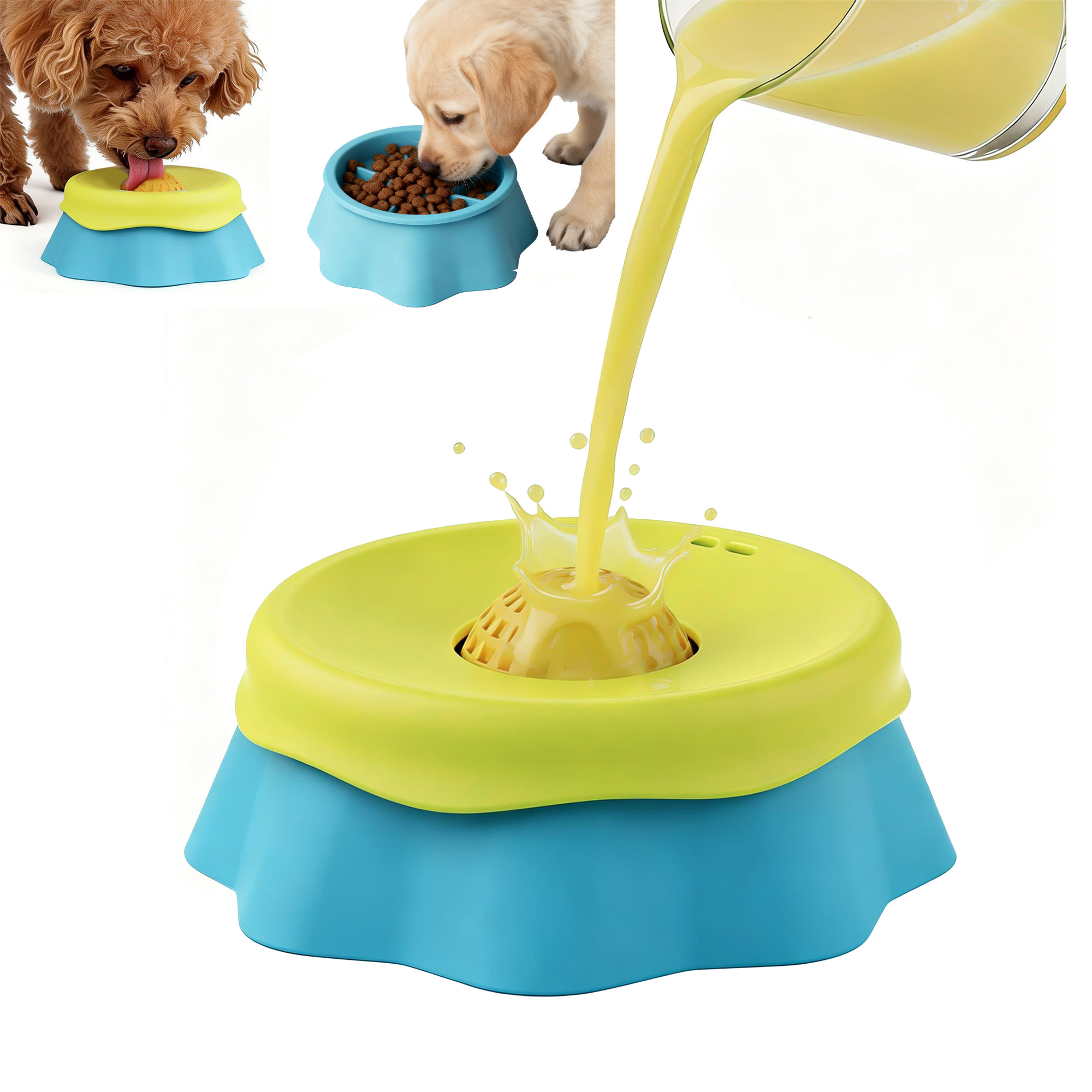 Dog Lick Bowl Slow Feeder Dog  - Interactive Squeaky Plush Dog Toy review and price